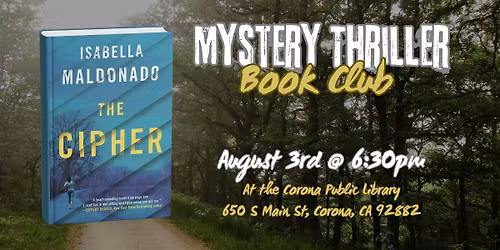 Book Club Discussion: The Cipher by Isabella Maldonado