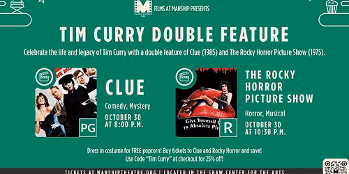 Tim Curry Double Feature! Clue + Rocky Horror Picture Show 