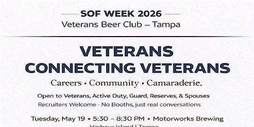 Veterans Beer Club Tampa - SOF Week