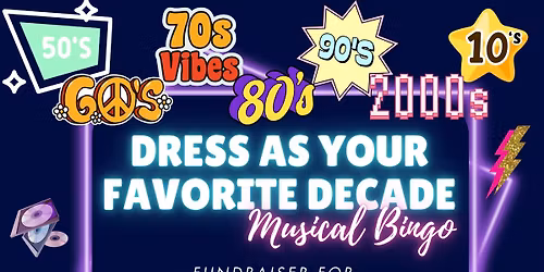 Dress as your Favorite Decade Musical Bingo
