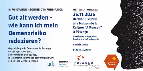 Info-Owend : Gut alt werden - wie kann ich mein Demenzrisiko reduzieren?