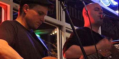 Mike Rau and Dennis Fancher on the Main Pub Patio