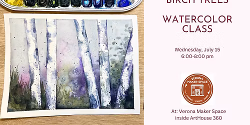 Easy Birch Trees in Watercolors