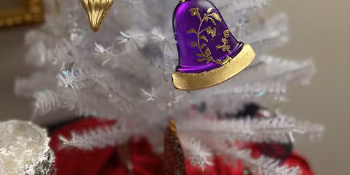 Shimmering resin and metallic foil ornaments 