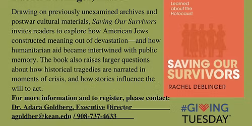 Murray Pantirer Memorial Scholar Lecture featuring Dr. Rachel Deblinger