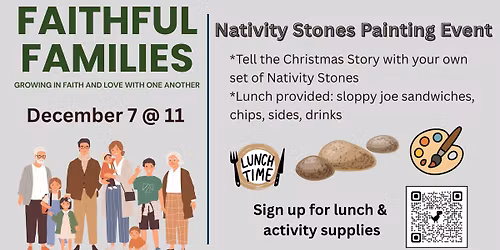 Faithful Families: Nativity Stones Painting Event