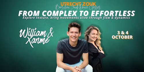 Brazilian Zouk Weekender with William & Xanne - From Complex to Effortless