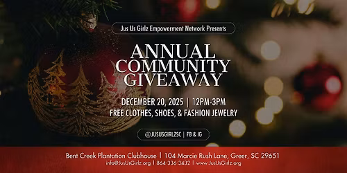 Jus Us Girlz Annual Community Giveaway 2025