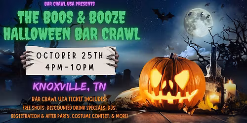 Knoxville Boos & Booze Halloween Bar Crawl, by Bar Crawl USA