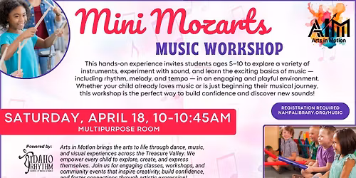 Mini Mozarts Music Workshop presented by Idaho Rhythm