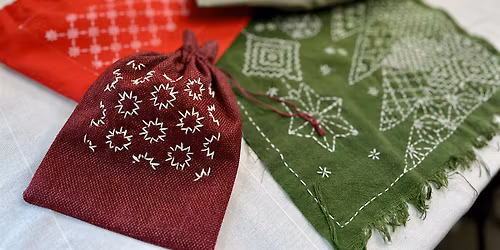 Christmas Sashiko - Fabric Gift Bags Workshop - St Albans
