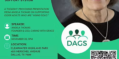 DAGS November Meeting | \u201cAging Solo\u201d with Angela Thomas, BSN, MSN, RN, CMC