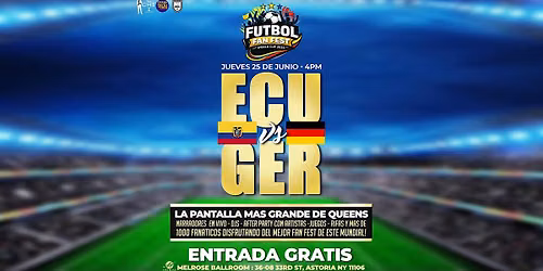 ECUADOR vs ALEMANIA en la pantalla MAS GRANDE DE QUEENS!