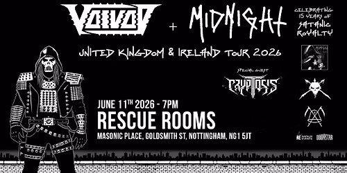 VOIVOD & MIDNIGHT (CO-HEADLINE) live at Rescue Rooms, Nottingham