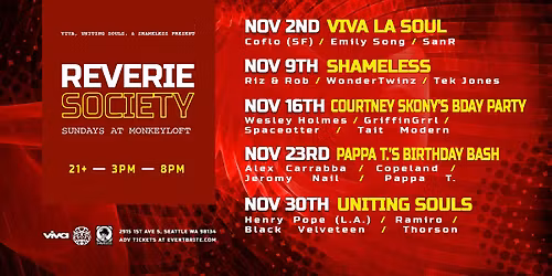 Reverie Society : Henry Pope (LA) : Nov 30 at Monkey Loft