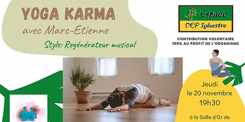 Yoga r\u00e9g\u00e9n\u00e9rateur musical 100% au profit de l'Espace DEP Sylvestre