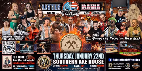 Spring Hill, FL - Little Mania Mini Wrestling @ Southern Axe House