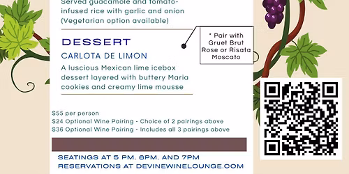 November Prix Fixe Dinner Event!