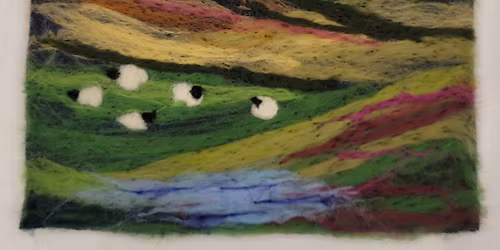 Needle felted landscape picture