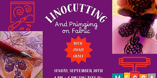 Linocutting and Printing on Fabric with Jackie Graef