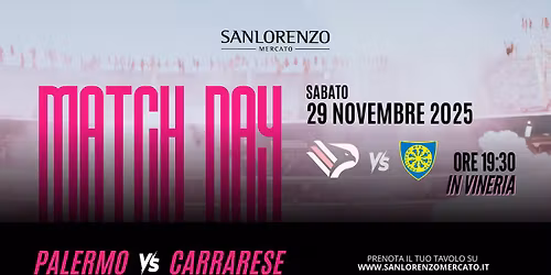 Sab. 29 Novembre | Palermo vs Carrarese 