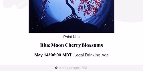 Paint Nite: Blue Moon Cherry Blossoms