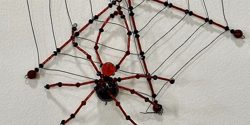 Halloween learn how to make a beaded spider & spiders Webb
