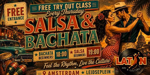 FREE Salsa & Bachata Try-Out Classes @Heineken Hoek