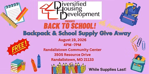 Diversified Housing Back to School Backpack & School Supply Giveaway