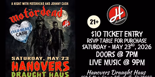 Live Music Show with Motordead + Cold Heart Cash at Hanovers Pflugerville