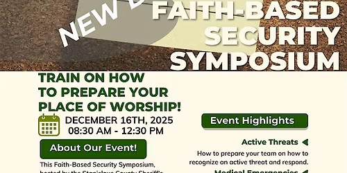 ADDED DATE! Faith-Based Security Symposium