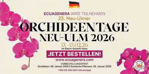 ECUAGENERA wird teilnehmen Neu-Ulmer Orchideentagen 2026
