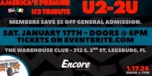 U2 Ultimate Tribute @ The Warehouse (U2-2U)