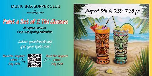 TIKI GLASS PAINTING @ MUSIC BOX SUPPER CLUB