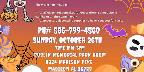 Halloween themed Cupcake Decorating Class