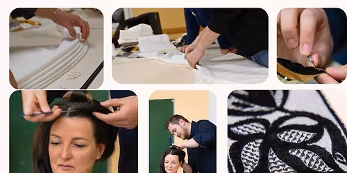 d\u00e9monstration sabrage+ coiffure +plissage et montage du fichu