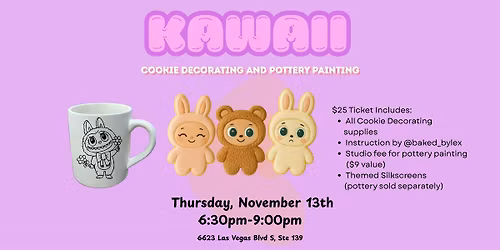 Kawaii Cookie Decorating and Pottery Painting