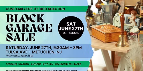 Block Garage Sale (4+ houses) - Tulsa Ave, Metuchen NJ