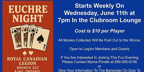 Ajax Legion Wednesday Night Euchre