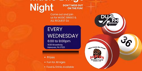 Music Bingo at Bair's Den!