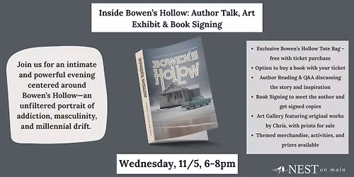 Inside Bowen\u2019s Hollow: Author Talk, Art Exhibit & Book Signing