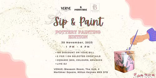Sip & Paint Party - Pottery Painting Edition - Milton Keynes