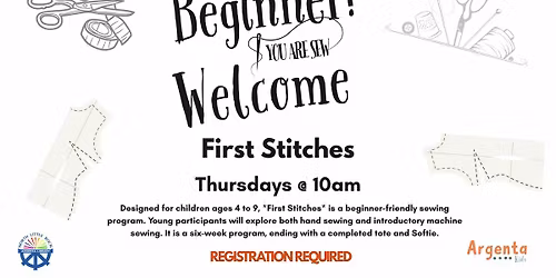 First Stitches: Beginner Sewing Program For Kids (Registration Required)