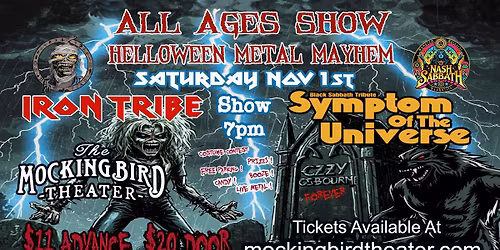 Helloween Metal Mayhem at the Mockingbird with Iron Tribe and Symptom of the Universe