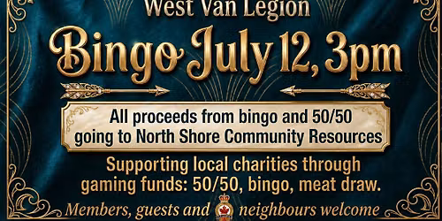 Bingo - 50\/50 supporting North Shore Community Resources