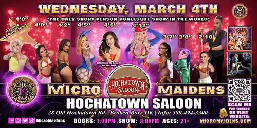 Broken Bow, OK - Micro Maidens Dwarf Dancers @ Hochatown Saloon