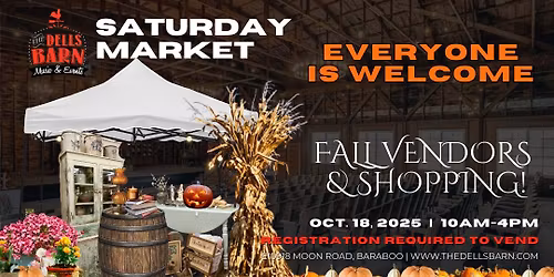 OCTOBER SATURDAY MARKET at The Dells Barn Music & Events