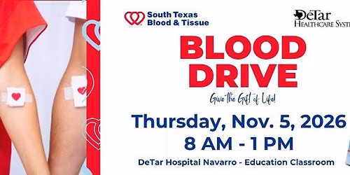 Blood Drive at DeTar Hospital Navarro - Education Classroom