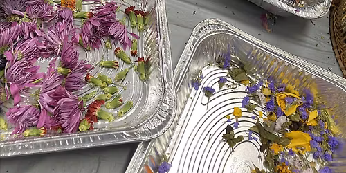 Botanical Dye a Cotton Kerchief Headband with Flowers