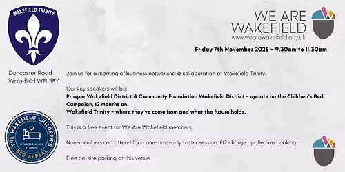 We Are Wakefield First Friday Networking 7 November 2025